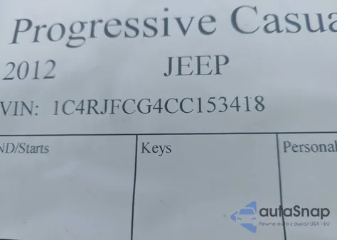 2012 Jeep Grand Cherokee Overland from USA, damaged, VIN 1C4RJFCG4CC153418